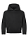 Youth Pullover Fleece Hoodie Black Ghosted Front View