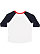 Toddler Baseball T-Shirt White/Navy/Red 1 Back