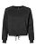 Women's Fleece Sweatshirt Black Leopard Ghosted Front View