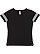 Womens V-Neck Football T-Shirt Black/White 1