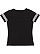 Womens V-Neck Football T-Shirt Black/White 1 Back