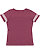 Womens V-Neck Football T-Shirt Vintage Burgundy/Blended White 1 Back