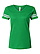 Womens V-Neck Football T-Shirt Vintage Green/Blended White Ghosted Front View