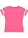 Womens V-Neck Football T-Shirt Vintage Hot Pink/Blended White 1 Back