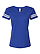 Womens V-Neck Football T-Shirt Vintage Royal/Blended White Ghosted Front View