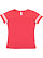 Womens V-Neck Football T-Shirt Vintage Red/Blended White 1
