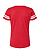 Womens V-Neck Football T-Shirt Vintage Red/Blended White Ghosted Back View