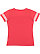 Womens V-Neck Football T-Shirt Vintage Red/Blended White 1 Back