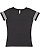 Womens V-Neck Football T-Shirt Vintage Smoke/Blended White 1