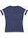Womens V-Neck Football T-Shirt VN True Navy/Blended White 1 Back