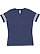 Womens V-Neck Football T-Shirt VN True Navy/Blended White 1