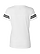 Womens V-Neck Football T-Shirt White/Black Ghosted Back View
