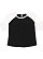 LADIES CURVY BASEBALL TEE Black/White 1