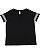 Women's Curvy Football T-Shirt Black/White 1