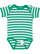 Infant Baby Rib Bodysuit Kelly-White Stripe 1 Open