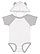Infant Hooded Bodysuit w/ Ears Blended White/Heather 1