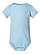 Infant Fine Jersey Bodysuit Light Blue Ghosted Front View