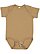 Infant Fine Jersey Bodysuit Vintage Coyote Brown 1 Open