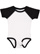 Infant Baseball Bodysuit White/Black 1 Open