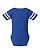 Infant Football Bodysuit Vintage Royal/Blended White Ghosted Back View